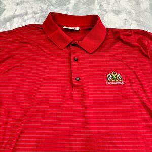 Vintage Slazenger Shirt Mens XXL Red Striped Nevillewood Golf Polo Mercerized